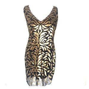 Aidan Maddox gold sequin dress. Size 6